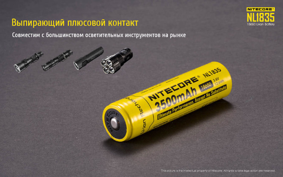 Аккумулятор NITECORE NL1835 18650 3.6v 3500mA