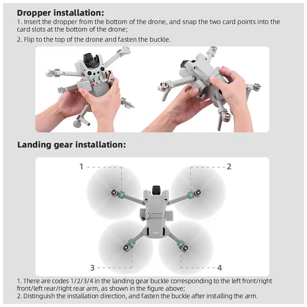 Система сброса и доставки груза для квадрокоптера DJI mini 3 pro